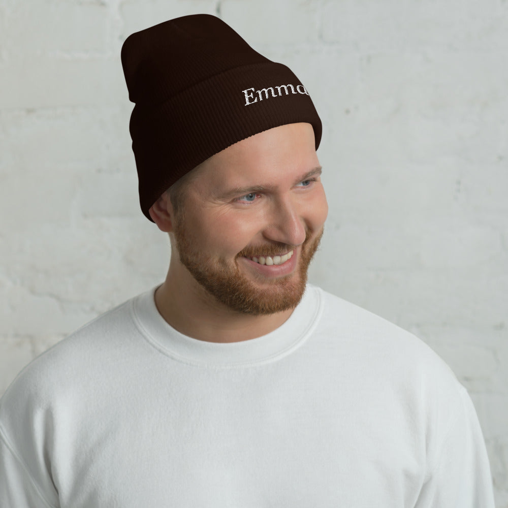 Personalized Embroidered Beanie, Custom Name Knit Beanie Hat - Brown 2