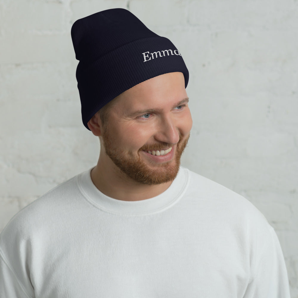 Personalized Embroidered Beanie, Custom Name Knit Beanie Hat - Navy 2