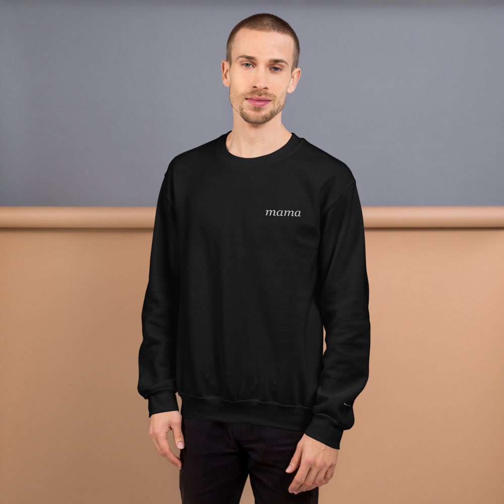 Personalized Embroidered Crewneck Sweatshirt, Custom Name on Chest - Black 2