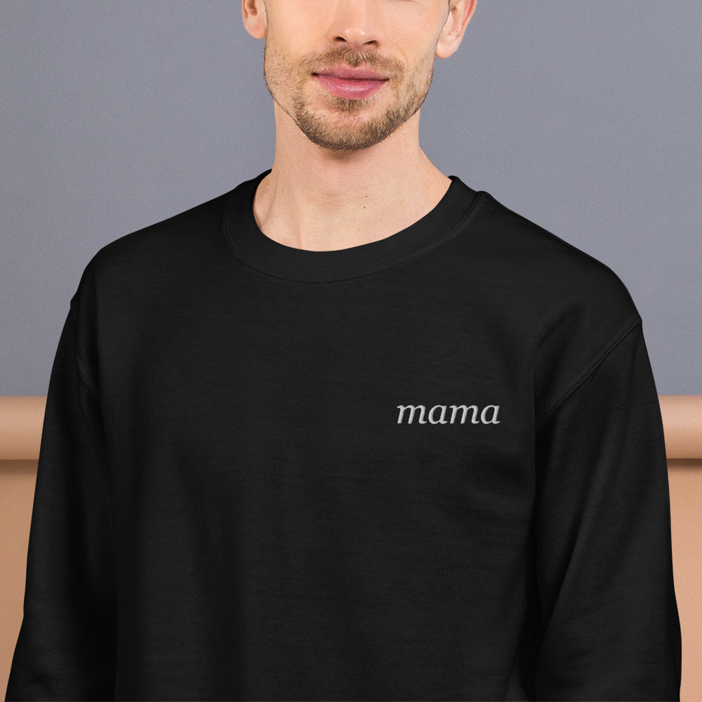 Personalized Embroidered Crewneck Sweatshirt, Custom Name on Chest - Black 1
