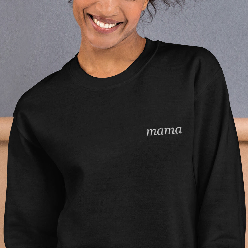 Personalized Embroidered Crewneck Sweatshirt, Custom Name on Chest - Black 3