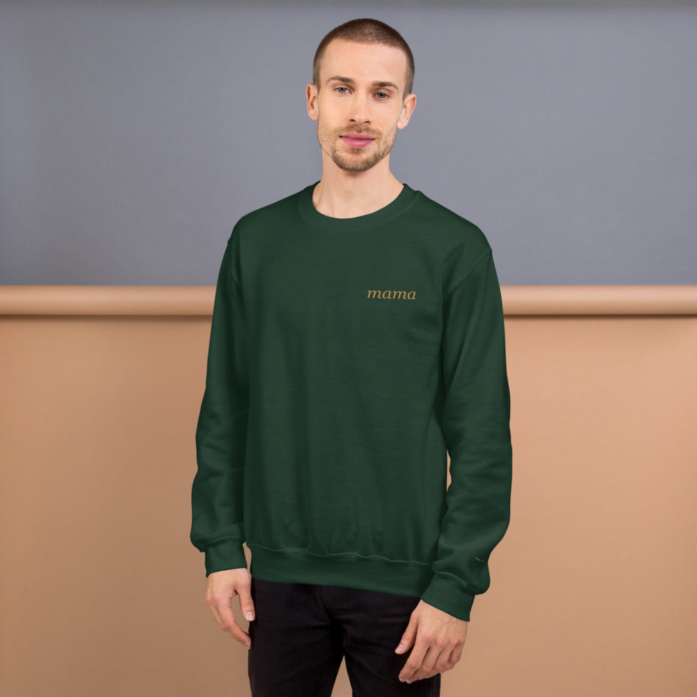Personalized Embroidered Crewneck Sweatshirt, Custom Name on Chest - Forest Green 2