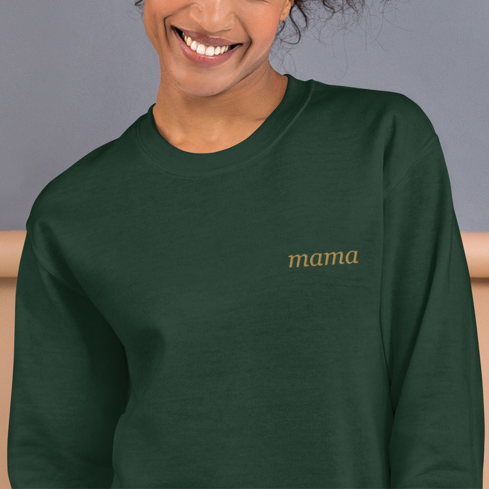 Personalized Embroidered Crewneck Sweatshirt, Custom Name on Chest - Forest Green 3