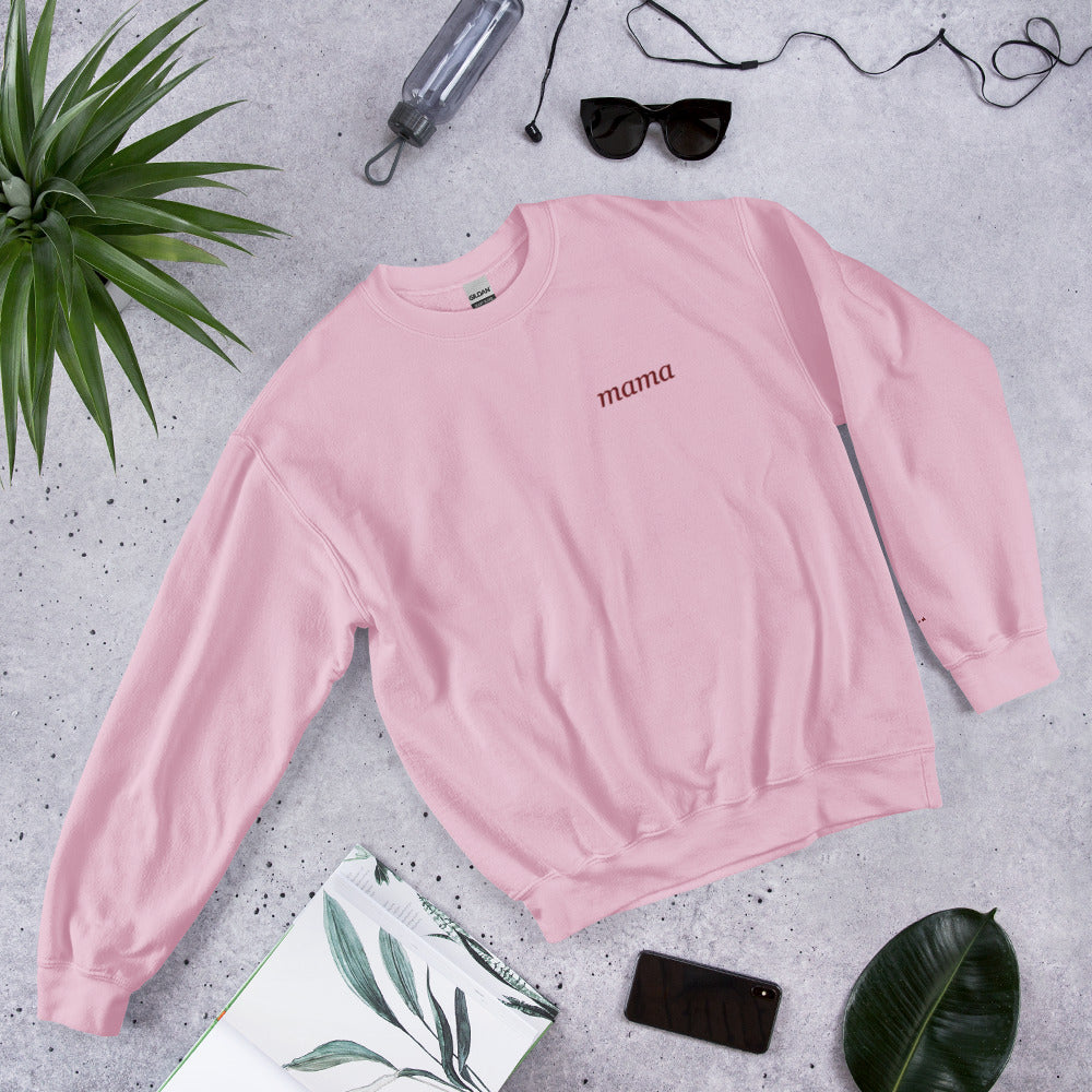 Personalized Embroidered Crewneck Sweatshirt, Custom Name on Chest - Light Pink 5