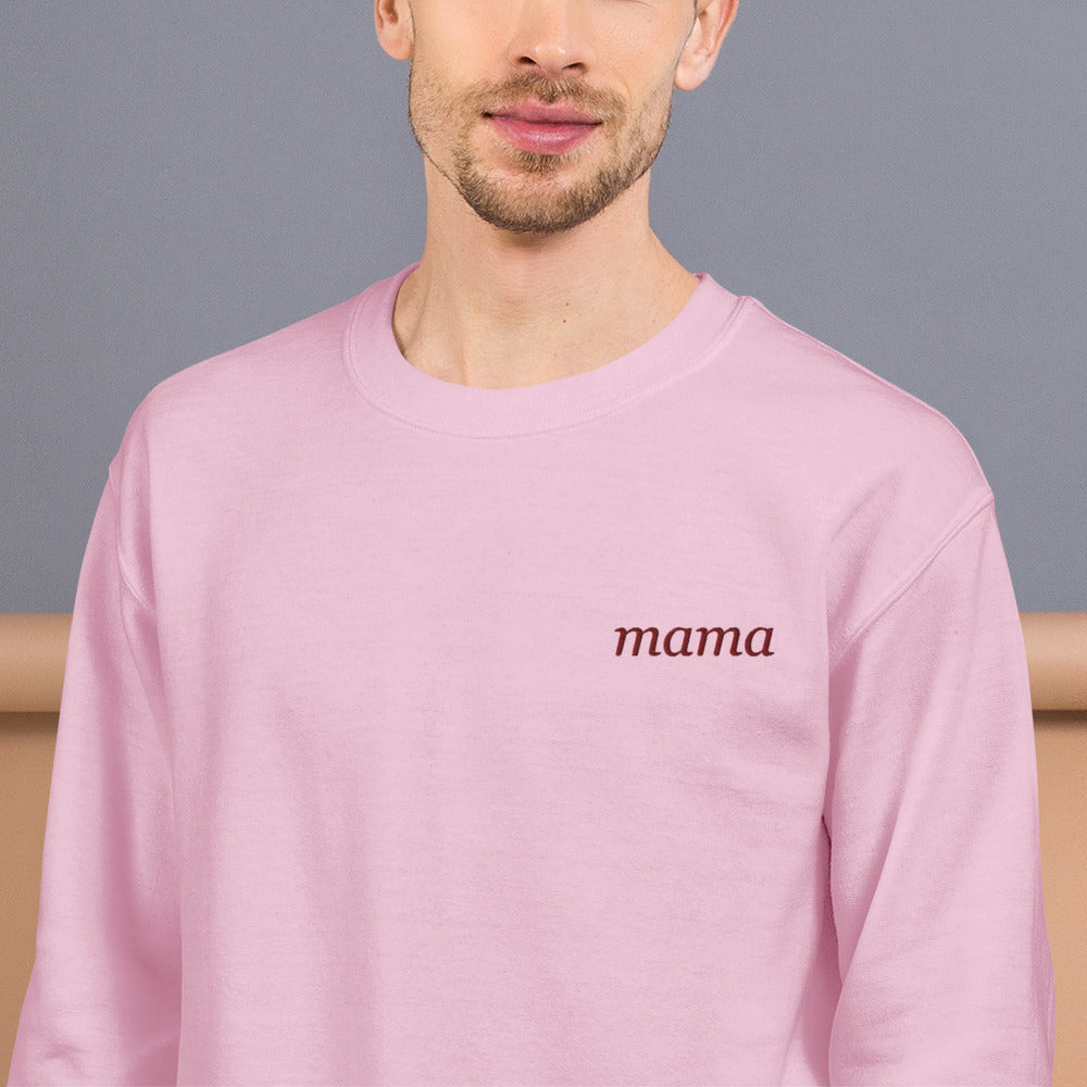 Personalized Embroidered Crewneck Sweatshirt, Custom Name on Chest - Light Pink 1