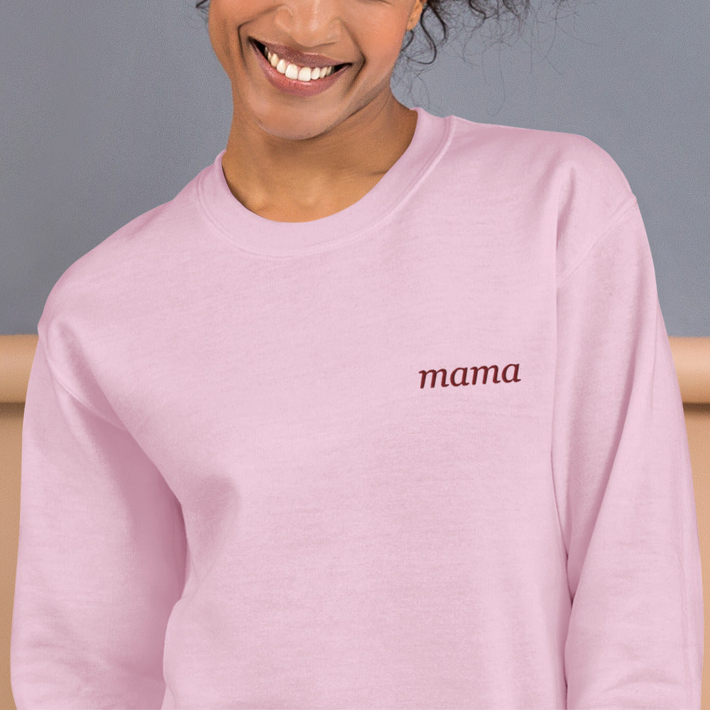 Personalized Embroidered Crewneck Sweatshirt, Custom Name on Chest - Light Pink 3