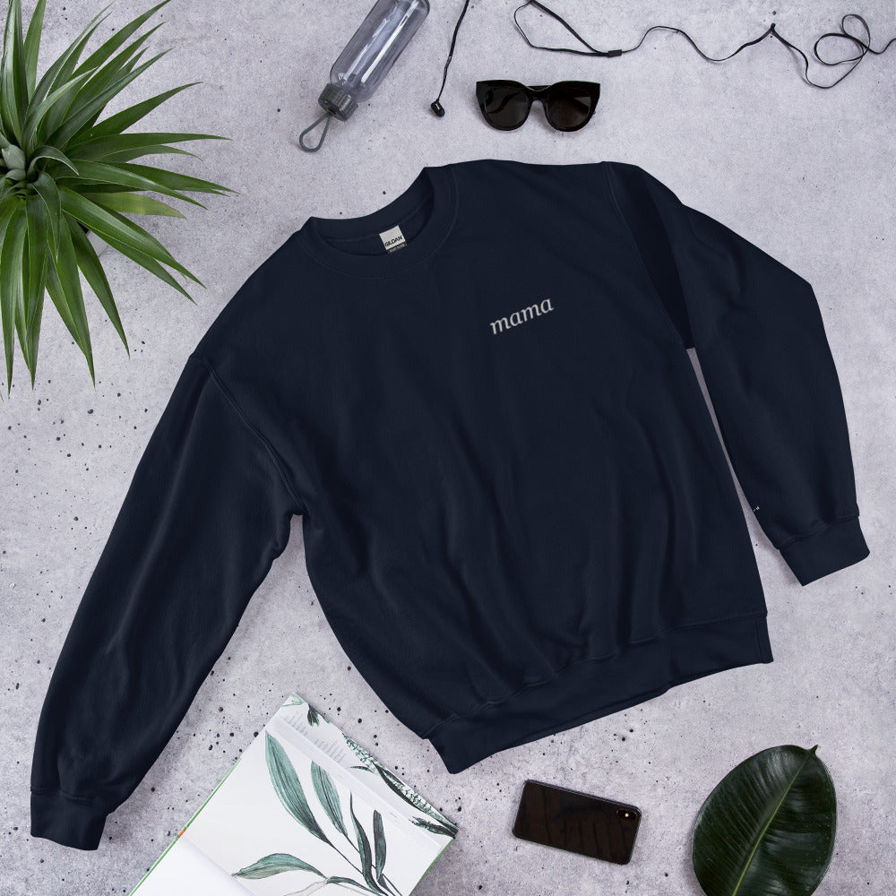 Personalized Embroidered Crewneck Sweatshirt, Custom Name on Chest - Navy 5