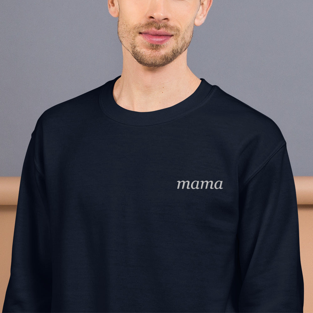 Personalized Embroidered Crewneck Sweatshirt, Custom Name on Chest - Navy 1