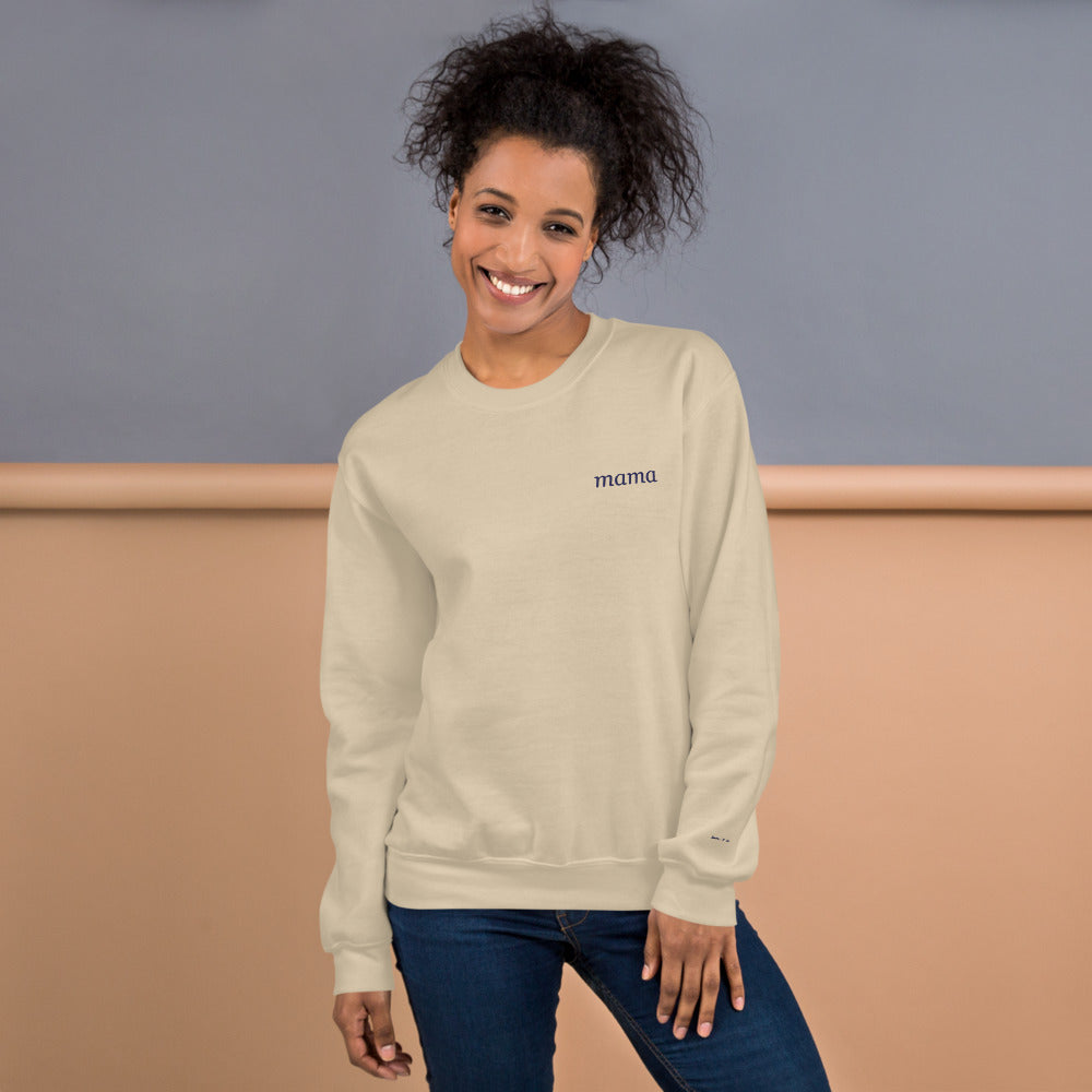 Personalized Embroidered Crewneck Sweatshirt, Custom Name on Chest - Sand 4