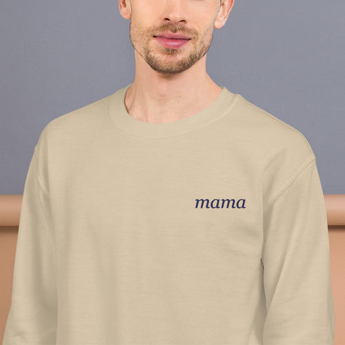 Personalized Embroidered Crewneck Sweatshirt, Custom Name on Chest - Sand 1