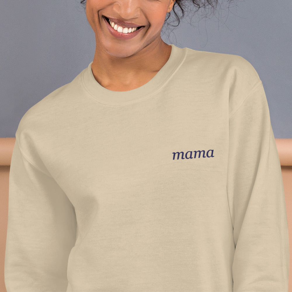 Personalized Embroidered Crewneck Sweatshirt, Custom Name on Chest - Sand 3