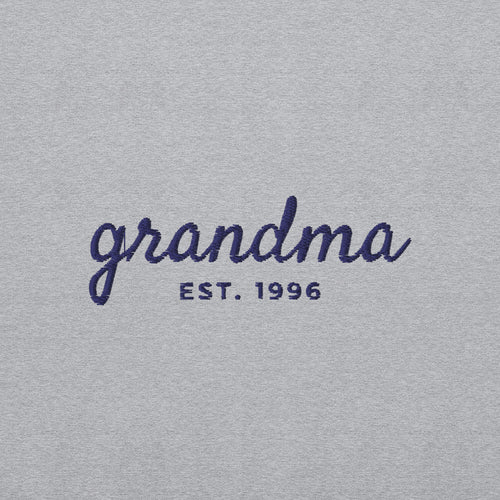 Embroidered Grandma Sweatshirt with Est. Year, Personalized Nana Gift - Sport Grey 4